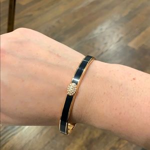 Halcyon Days navy and rose gold thin bangle